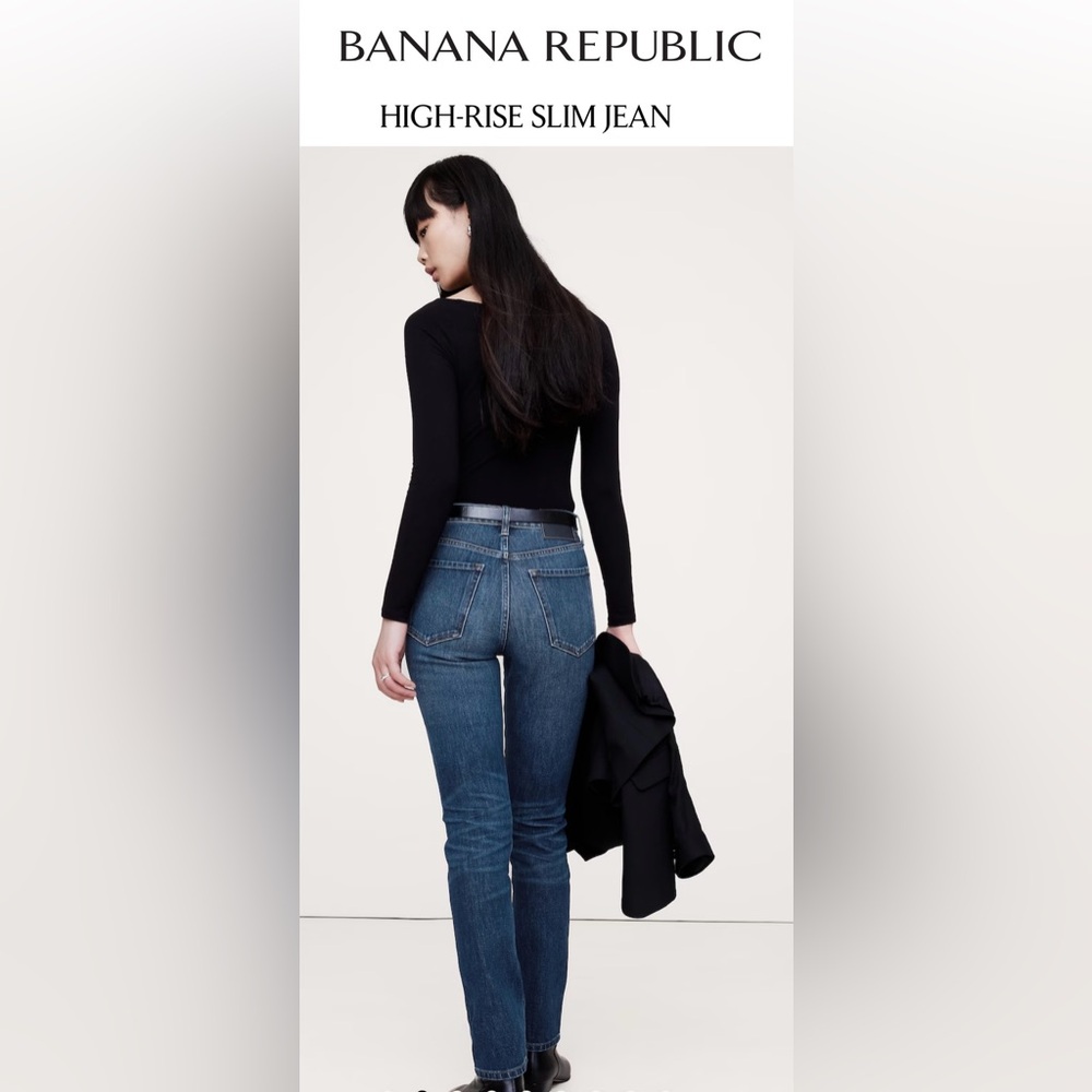 Banana Republic High Rise Slim Dark Rinse Jeans